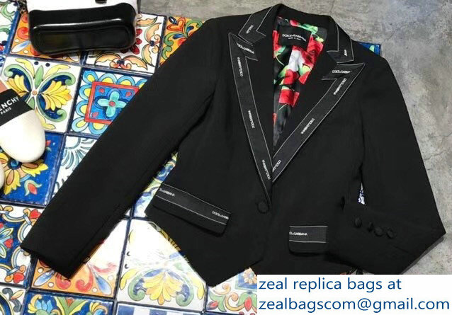 Dolce & Gabbana Short Single-Breasted Gabardine Blazer Black Jacket 2018 - Click Image to Close